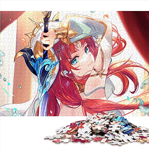 Puzzles für Erwachsene 1000 Teile Genshin Impact Nilou Puzzle für Erwachsene Holzpuzzle Herausforderndes Spiel (Größe 50x75cm) von CARGIS