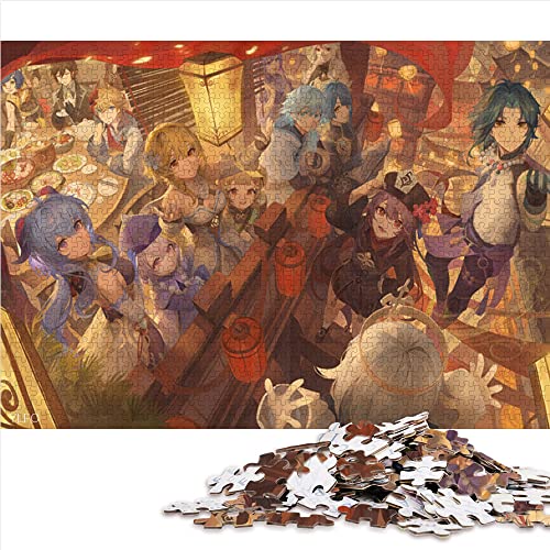 Puzzles für Erwachsene 1000 Teile Genshin Impact Puzzle Erwachsene Holzpuzzles Familienspiele (Größe 50x75cm) von CARGIS