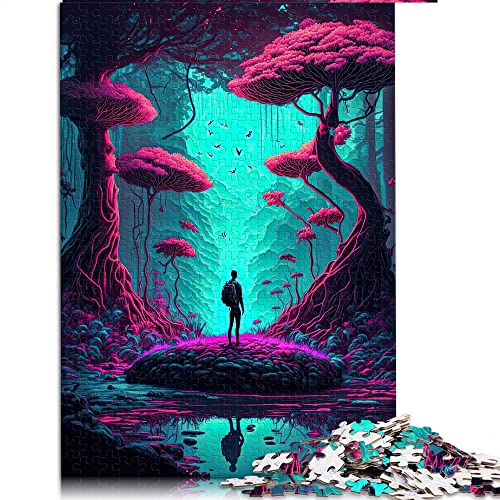 Puzzles für Erwachsene 1000 Teile Neon Forest Wanderer Puzzle für Erwachsene Kartonpuzzle Lernspiele Heimdekoration Puzzle. (Größe 26 x 38 cm) von CARGIS