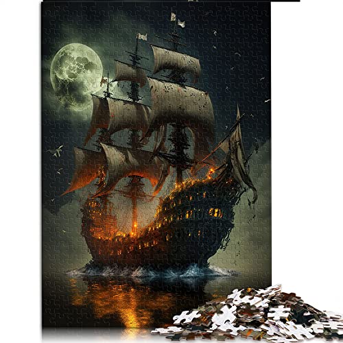 Puzzles für Erwachsene 1000 Teile Piratenschiff Puzzles für Erwachsene Puzzle Holzpuzzles Lernen Lernspielzeug Familienspiele (Größe 50x75cm) von CARGIS