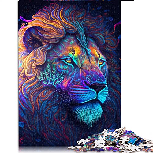 Puzzles für Erwachsene 1000 Teile Psychedelischer Löwe Puzzles für Erwachsene Holzpuzzle Lernspielzeug (Größe 50x75cm) von CARGIS