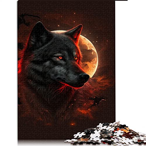 Puzzles für Erwachsene 1000 Teile Wolf Puzzle für Erwachsene Papppuzzles Lernspiel für Erwachsene Kinder (Größe 26x38cm) von CARGIS