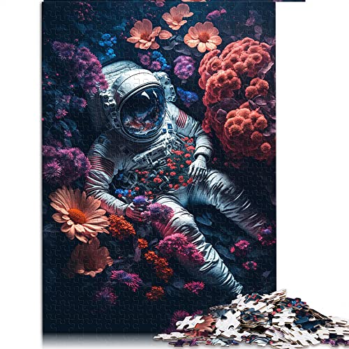 Puzzles für Erwachsene 1000-teiliges Blumen-Astronauten-Puzzle für Erwachsene Holzpuzzles Familienspiele Weihnachten Geburtstagsgeschenke (Größe 50 x 75 cm) von CARGIS