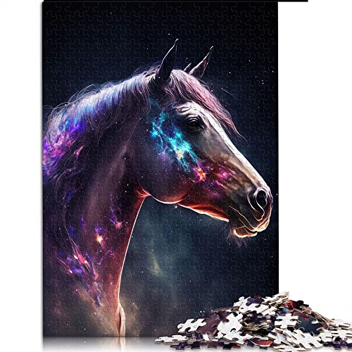 für Erwachsene 1000 Teile Puzzle Galaxy Pferd Puzzles für Erwachsene Holzpuzzles Tolles Geschenk für Erwachsene (Größe 50x75cm) von CARGIS