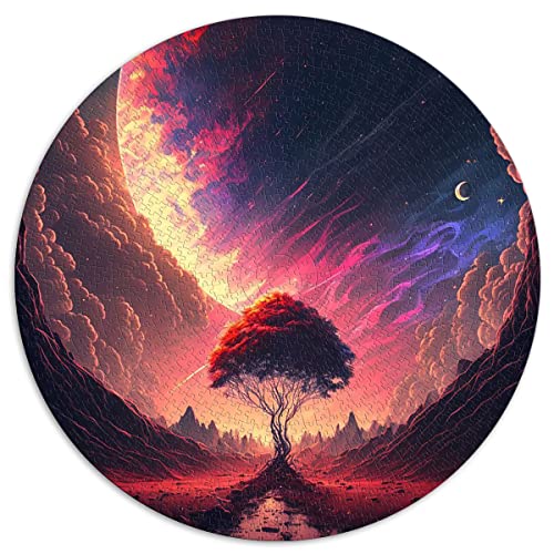 für Erwachsene 1000 Teile Puzzle Geschenke Sunset Fantasy Runde Puzzles für Erwachsene und Kinder Kartonpuzzles Heimdekoration Puzzle Spielzeug (Größe 67,5 x 67,5 cm) von CARGIS