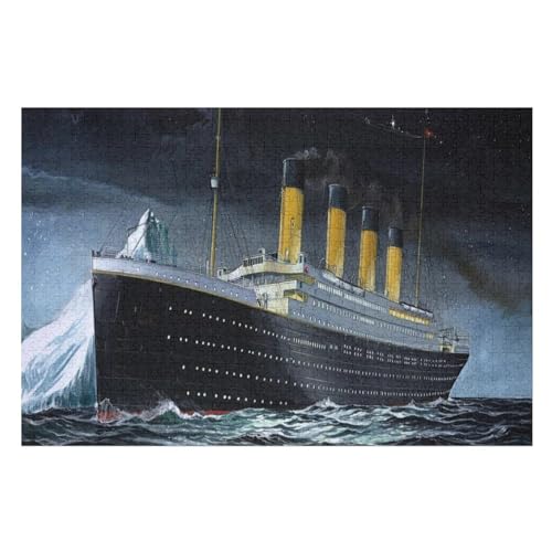 Klassische Puzzle für Erwachsene Teenager Freizeit Spaß Spiel Spielzeug Geeignet Rms Titanic Passagierschiff In Der Dunklen Nacht Lernspielzeug FüR Kinder 38x26Papier von CARGUS