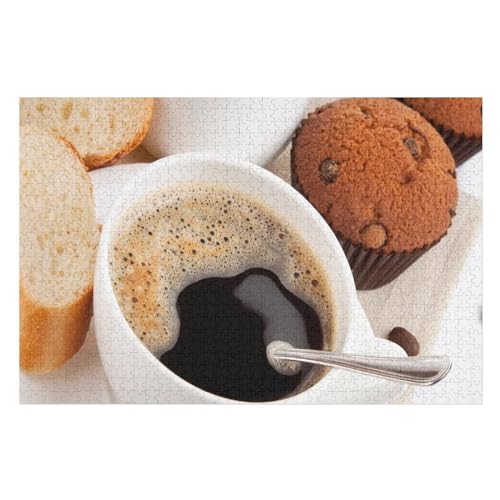 Wohnkultur Geburtstag ，Challenging Games Moderne Lernspiel Stress Relief ，1000 StüCkOne cup coffee cakes bread breakfastLernspielzeug FüR Kinder 75x50Holz von CARGUS