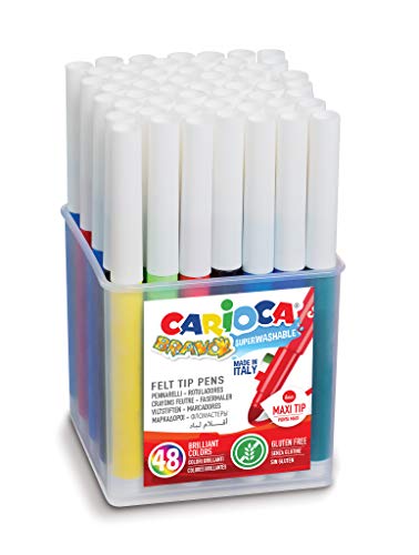 CARIOCA 42444 – Bravo Dose 48 Stifte, Maxi Spitze, 6 mm, Format Unterricht/Schule von CARIOCA