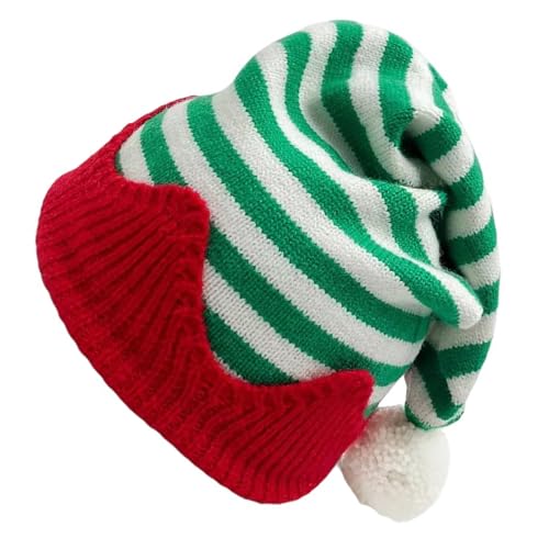 CARISSETT Fröhliche Weihnachten Slouch Caps Mit Pompoms Kobold Urlaub Unisex Tragen Streifhut Für Bühnenkleidung von CARISSETT