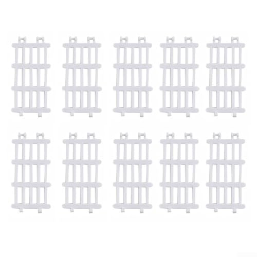 10 x 5 Stile Simulation Bauernhof Ranch Modell Zaun Weide Panel Tore PVC Spielset für Modelleisenbahn, Mini-Farm Dekoration (weiß) von CARMOTTER