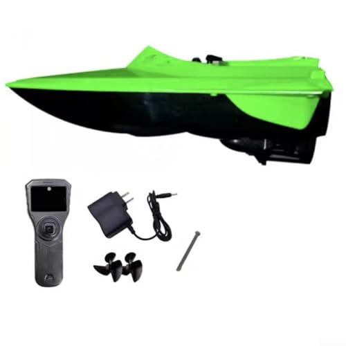 CARMOTTER Ferngesteuertes Boot, Nistbauboot, mit LED-Beleuchtung, Belastung 500 g, für Karpfen, Auto-Navigation, Tempomat für Ozeansee, Karpfenangeln (grün) von CARMOTTER