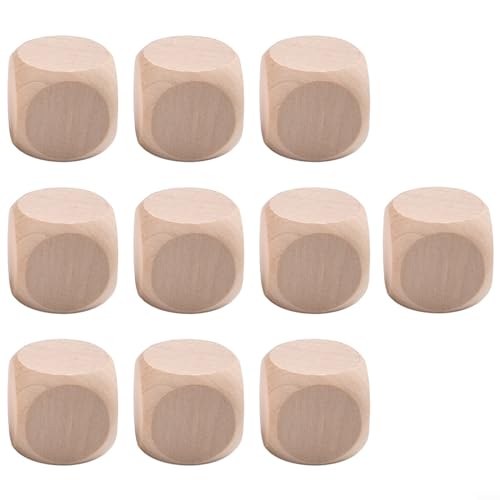 Unlackiertes Holzwürfel-Set, 10 leere Holzwürfel zum Basteln und Bedrucken (25 mm) von CARMOTTER