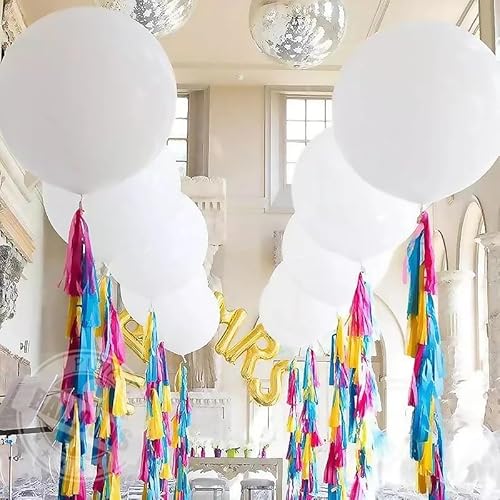 Weiße Latexballons, DIY Home Decor, Hochzeitsfeier, 24 Zoll, 4 Stück von CARMOTTER