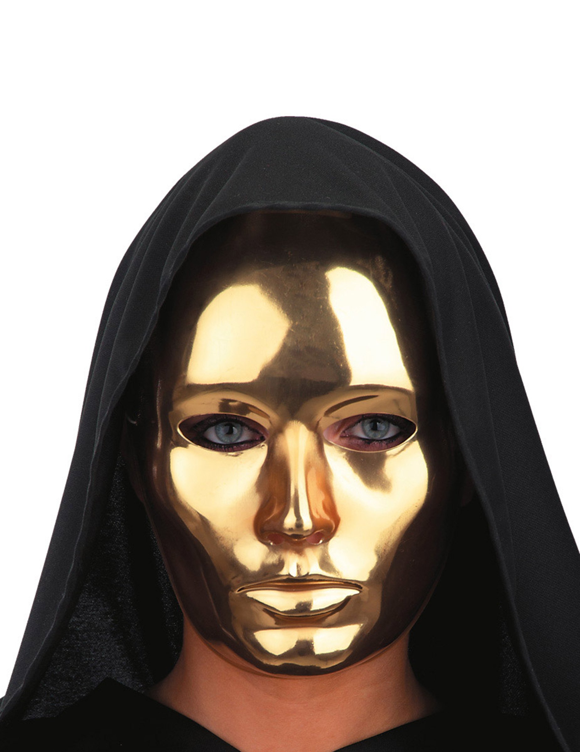 Glänzende Maske Faschingsmaske gold 22,5cm von CARNIVAL TOYS