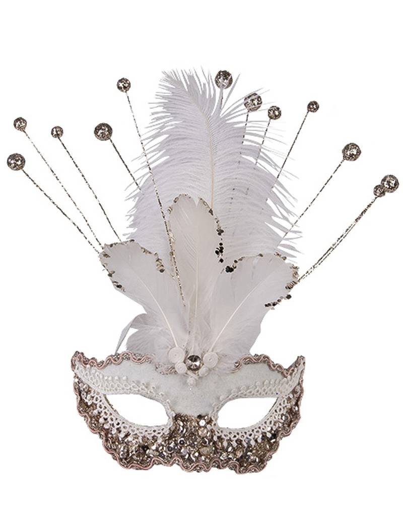 Glitzer-Maske für Damen weiss von CARNIVAL TOYS