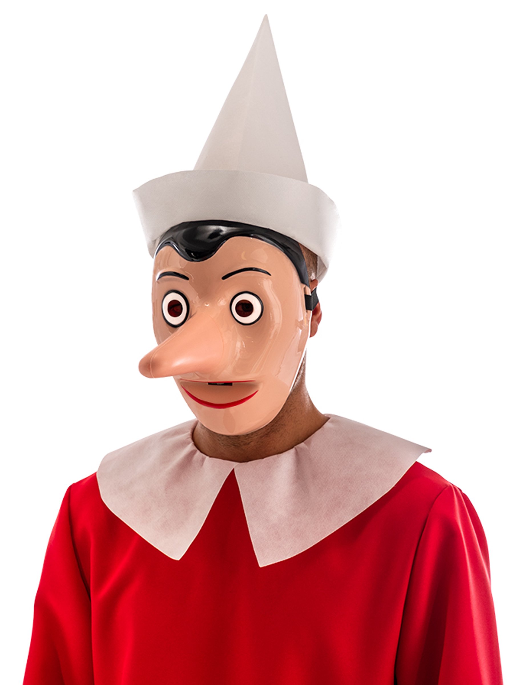 Pinocchio-Maske für Erwachsene mit abnehmbarer Nase Faschingsmaske beige von CARNIVAL TOYS