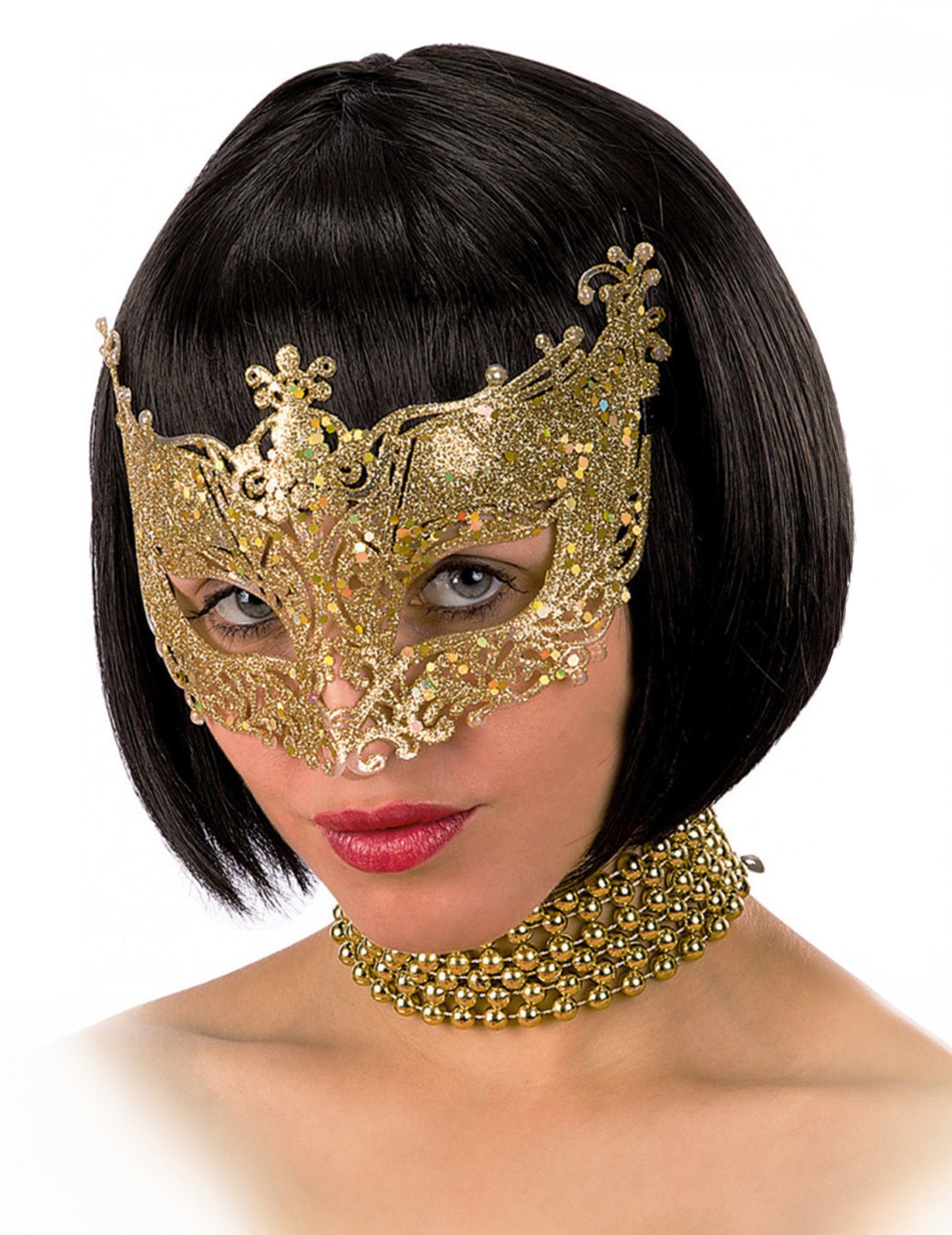 Venezianische Augenmaske mit Schnörkeln Kostüm-Accessoire gold Venezianische Augenmaske mit Schnörkeln Kostüm-Accessoire gold von CARNIVAL TOYS
