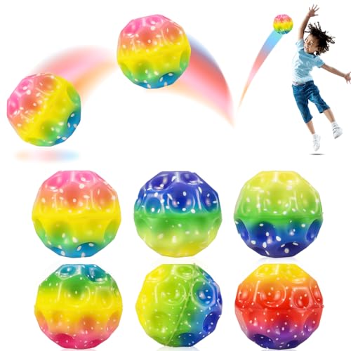 CARROUSEL 6 Stück Springball für Kinder, Astro Jump Ball Kinder 3-8 Jahre, Mondball, Hüpfball, Jumpball, Gummiball, Bounce Galaxy Spielball, Kindergeburtstag Gastgeschenke (‎Gradient) von CARROUSEL