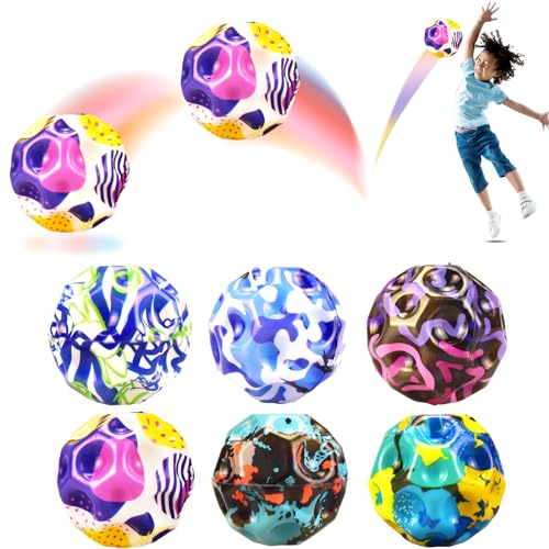 CARROUSEL 6 Stück Springball für Kinder, Astro Jump Ball Kinder 3-8 Jahre, Mondball, Hüpfball, Jumpball, Gummiball, Bounce Galaxy Spielball, Kindergeburtstag Gastgeschenke (Tarnung) von CARROUSEL