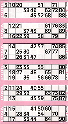 CARTALOTO JOJBB1-08 Bingo Jumbo-Tickets, 8 Hefte mit 750 Stück, Rosa, Mehrfarbig von CARTALOTO