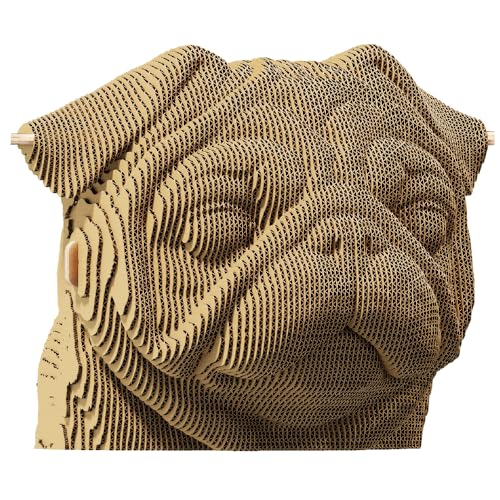 CARTONIC 3D-Puzzle-Set – Pug – Hund – 3D-Puzzle aus Karton – Der Karton verwandelt sich in eine Figur in Relief – alle Altersgruppen – 96 Stück Cardboard 3D Jigsaw Puzzle von CARTONIC