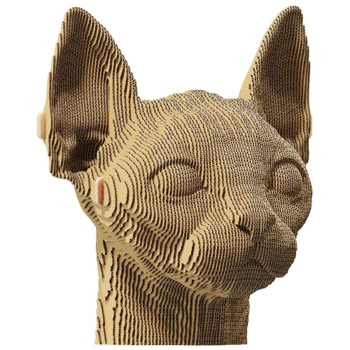 CARTONIC 3D-Puzzle-Set – Sphynx Katze – 3D-Puzzle aus Karton – Der Karton verwandelt sich in eine Figur in Relief – alle Altersgruppen – 103 Teile Cardboard 3D Jigsaw Puzzle von CARTONIC