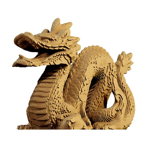 CARTONIC - Drache: Eine fesselnde Reise des Zusammenbaus und der Kreativität – 3D-Puzzle aus Karton – Der Karton verwandelt sich in eine Relieffigur – 3D-Puzzle aus recyceltem Karton von CARTONIC