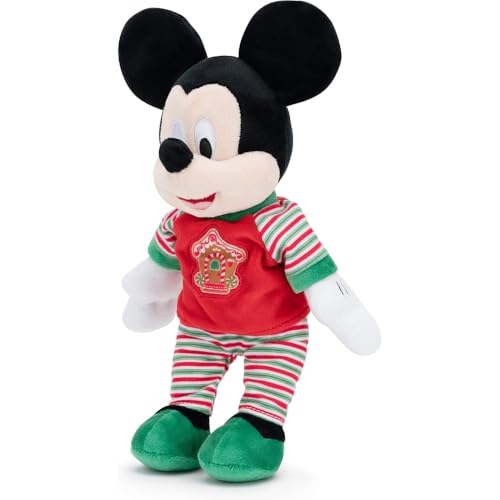 Plüschtier Mickey Mouse mit Weihnachtspyjama Disney-Puppe aus weichem Polyester 30 cm für Kinder von CARTOON