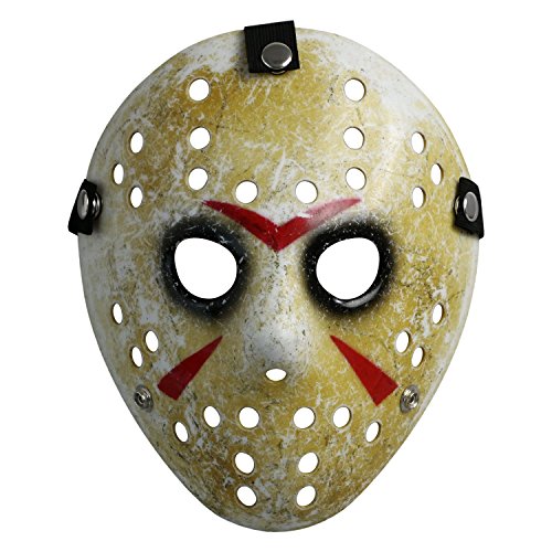 CASACLAUSI Jason Maske Cosplay Halloween Kostüm Maske Requisite Horror Hockey Erwachsene Adult Size Black Eyes von CASA CLAUSI