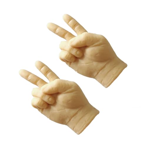 2 Stück lustige Fingerpuppen Set für Katzen Fingerpuppen Hand für Katzen Foto Requisiten seltsame aber lustige Sachen Winzige Handpuppen winzige Handfingerpuppen winzige Fingerhand Gummi Fingerpuppen von CASNO