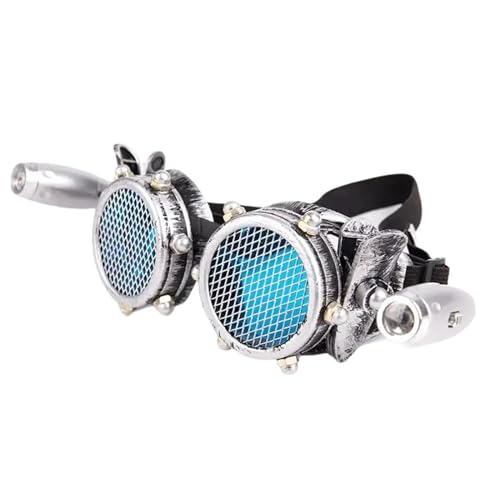 CASNO Goggle Steampunk Cosplays Sonnenbrille Runde Brille Retro Party Lustiges Kleid Halloween Kostüme Steampunk Brille Angepasst Retro Sonnenbrille Goggle von CASNO