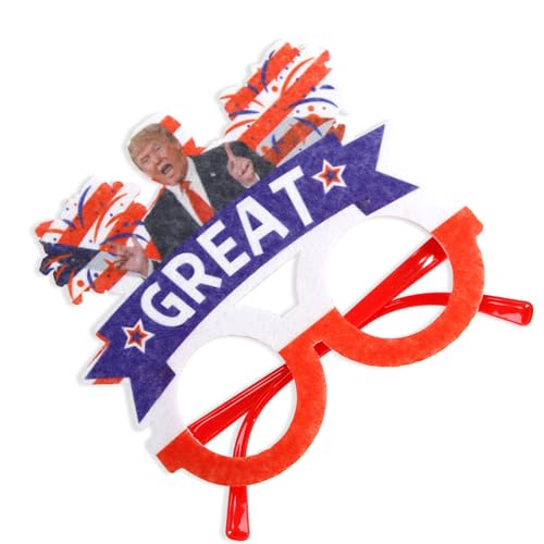 CASNO Unterstützen Sie die Demokratie mit 2024 US-Wahlbrillen, Brillen, Dekorationen, auffälliges Zubehör für Patriotiker, randlose Brillen von CASNO