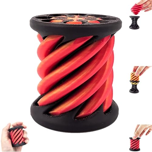Impossible Pyramid Passthrough Sculpture, 3D printed Rotating Spiral Cone Fingertip Toy, Cool 3D Prints, Anxiety Relief Fidget Toy for Adult, 3D Pyramid Statue, Stress Relief & Anxiety Fidget Toy(Red) von CASOME