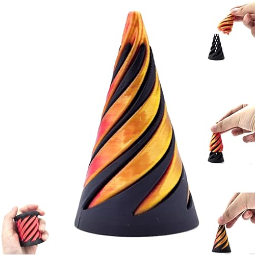Impossible Pyramid Passthrough Sculpture, 3D printed Rotating Spiral Cone Fingertip Toy, Cool 3D Prints, Anxiety Relief Fidget Toy for Adult, 3D Pyramid Statue, Stress Relief & Anxiety Fidget Toy(Yell von CASOME