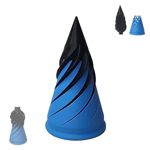 Impossible Pyramid Passthrough Sculpture, 3D printed Rotating Spiral Cone Fingertip Toy, Cool 3D Prints, Anxiety Relief Fidget Toy for Adult, 3D Pyramid Statue, Stress Relief & Anxiety Fidget Toy(Blue von CASOME