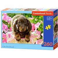 CASTORLAND B-27514-1 Cute Dachshund, Puzzle 260 Teile von CASTORLAND