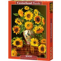 CASTORLAND C-103843-2 Sunflowers in a Peacock Vase, Puzzle 1000 Teile von CASTORLAND