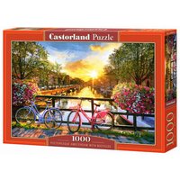 CASTORLAND C-104536-2 Picturesque Amsterdam with Bicycles, Puzzle 1000 Teile von CASTORLAND