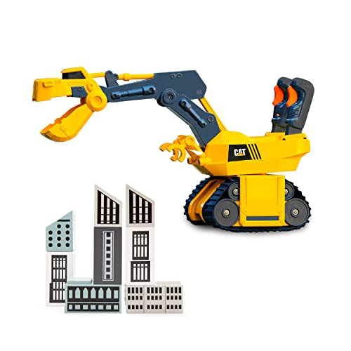 CAT® Construction Roarin Rex-Cavator-Bagger I Mit Lichtern und Geräuschen I Enthält Bausteine I 26 cm hoch I Für Kinder ab 3 Jahren von CAT