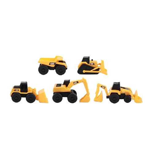 CatToysOfficial, CAT Little Machines Spielzeug Baustellenfahrzeuge Kinder mit 5 Teilen - Radlader, Schaufelfahrzeuge, Bulldozer, Kipplaster und Bagger Spielzeug - Spielzeugautos ab 3 Jahre von CAT