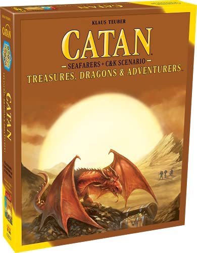 Catan Studios Catan Schatz, Drachen und Abenteurer, Brettspiel-Erweiterung, ab 8 Jahren, 3 bis 4 Spieler, 90 Minuten Spieldauer von CATAN