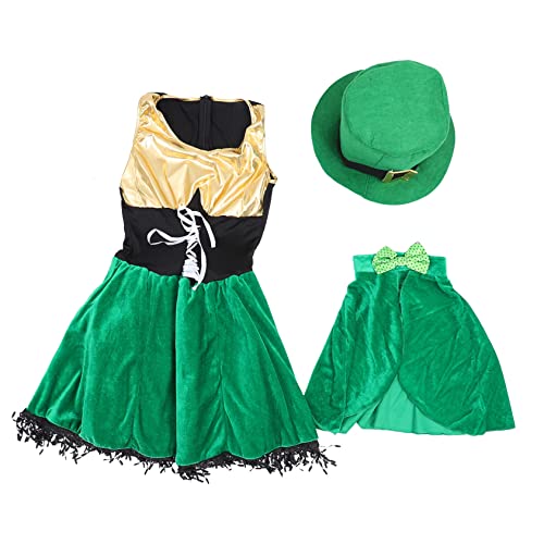 CATIEBYE 1 Satz Irisches Dirndl Damenkleider Cosplay-accessoire Für Frauen Cosplay-kleid Für Frauen Performance-kostü Grüne Kleider Cosplay-kleidung Bühnenkleidung Polyester Green von CATIEBYE