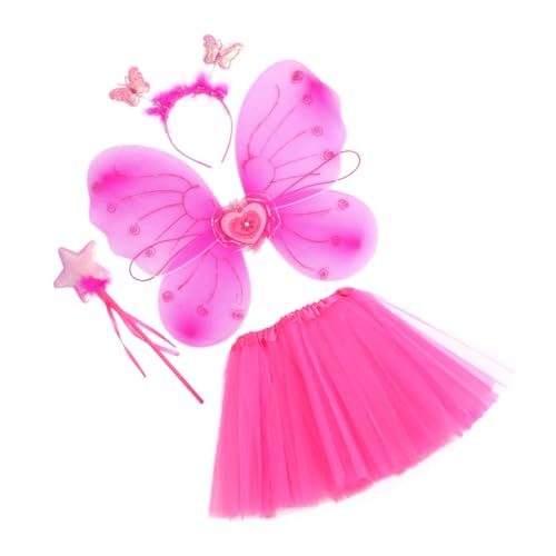 CATIEBYE Feenkostüm-set für Mädchen mit Schmetterlingsflügeln Puffkleid Cosplay-kleid für Jungen und Mädchen Partykleid Festivalkleid für Jungen und Mädchen von CATIEBYE