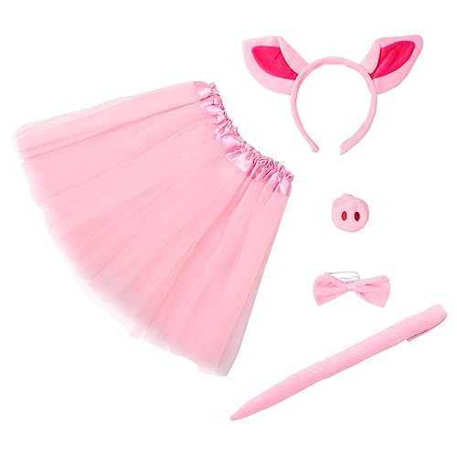 CATIEBYE 1 Satz Schweine kostüme Mädchen Kuscheltiere Schweinchenkostüm für Kinder halloween costume halloween kleidung Schweinekostüm für Mädchen Kostümset für Tierkostüme Stoff Rosa von CATIEBYE