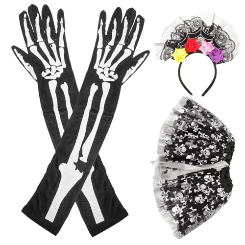 CATIEBYE 1 Satz Tutu-Rock mit Halloween-Party Halloween-Kleidung Halloweenkostüm halloween haarreif halloween headband Kostüm für kleines Mädchen Tutu-Rock für Halloween Stoff von CATIEBYE