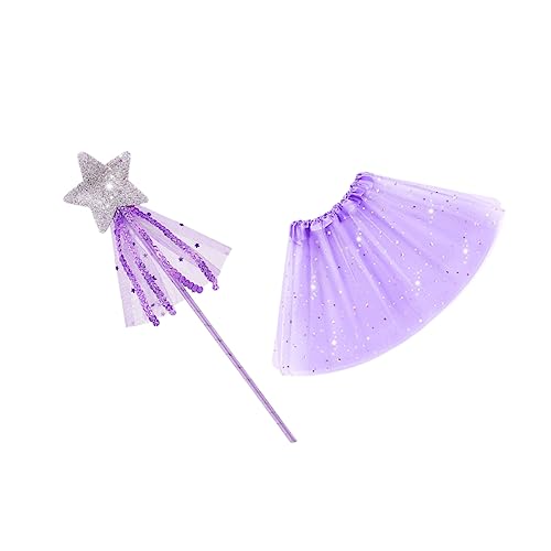 CATIEBYE 1 Set Feen Tutu Kleid Für Mädchen Ballettrock Mit Feenstab Ideales Kostüm Für Kindergeburtstagsfeiern Glitzerndes Party Outfit Perfekt Für Tanz Und Fasching von CATIEBYE