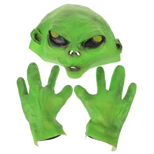 CATIEBYE Realistische Alien-maske Mit Handschuhen Halloween-kostüm Einzigartiges Design Für Erwachsene von CATIEBYE