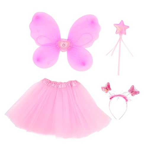 CATIEBYE Feenkostüm Schmetterlingsflügel-set Tutu-kleid für Mädchen Aus Netzstoff Bequem für Partys und Festivals von CATIEBYE