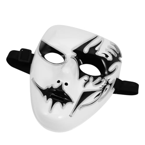 CATIEBYE 1 Stück Halloween LED Vollgesichtsmaske Schrecklich Leuchtende Maske Für Halloween Partys Gruselige Kopfbedeckung Mit Horn Design Und Einzigartigen Kratzbildern Für Kreative von CATIEBYE