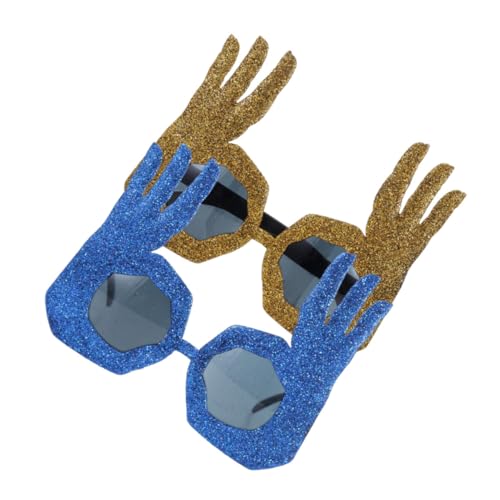CATIEBYE 2 Stück Ok Handförmige Partybrille Gold Blau Lustige Kostümbrille aus Robustem PVC für Halloween Karneval Geburtstag Tanzparty Zubehör Erwachsene CATIEBYE 2 Stück Ok Handförmige Partybrille Gold Blau Lustige Kostümbrille aus Robustem PVC für Halloween Karneval Geburtstag Tanzparty Zubehör Erwachsene von CATIEBYE